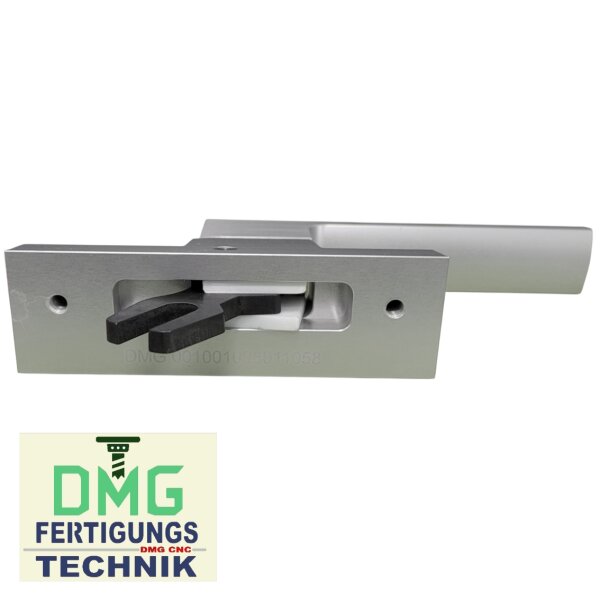 FENSTERGRIFF silber, Länge Zunge 32 mm,Rosetten Länge 117 mm,Lochabstand 85 mm DIN Rechts NACHBAU VR5/546