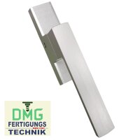 FENSTERGRIFF silber, Länge Zunge 32 mm,Rosetten Länge 117 mm,Lochabstand 85 mm DIN Rechts NACHBAU VR5/546